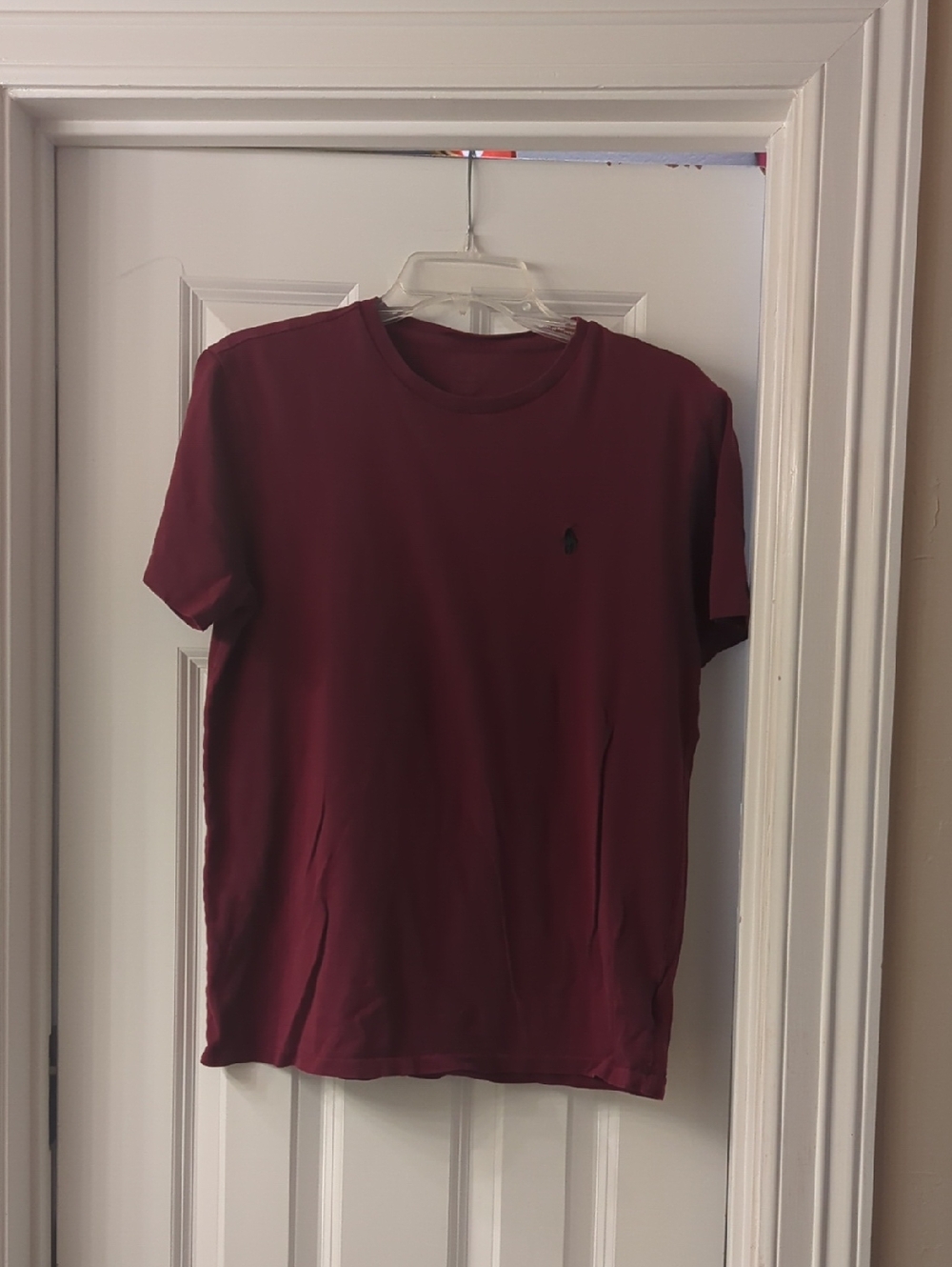 Men's Polo Crew Neck Short Sleeve Shirt - Burgundy